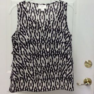 Ann Taylor LOFT Sleeveless Ruffle Layers Top